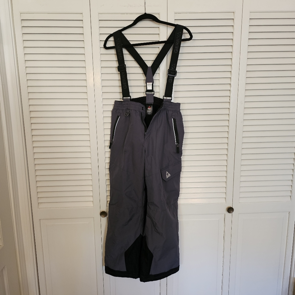 Snow Pants w/ suspenders, Boys L 10-12, gently used, elastic cuffs, waterproof